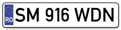 Placuta inmatriculare numar auto  SM-916-WDN, SM 916 WDN, SM916WDN