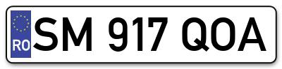 Placuta inmatriculare numar auto  SM-917-QOA, SM 917 QOA, SM917QOA