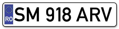 Placuta inmatriculare numar auto  SM-918-ARV, SM 918 ARV, SM918ARV