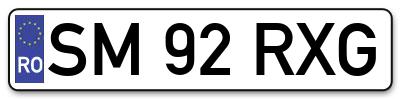 Placuta inmatriculare numar auto  SM-92-RXG, SM 92 RXG, SM92RXG