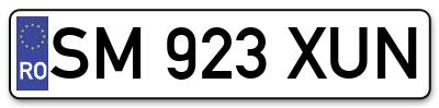 Placuta inmatriculare numar auto  SM-923-XUN, SM 923 XUN, SM923XUN