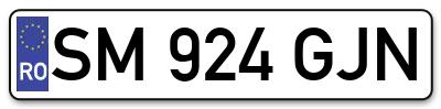 Placuta inmatriculare numar auto  SM-924-GJN, SM 924 GJN, SM924GJN