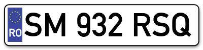 Placuta inmatriculare numar auto  SM-932-RSQ, SM 932 RSQ, SM932RSQ