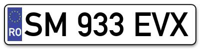 Placuta inmatriculare numar auto  SM-933-EVX, SM 933 EVX, SM933EVX