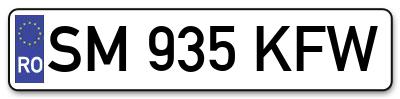 Placuta inmatriculare numar auto  SM-935-KFW, SM 935 KFW, SM935KFW