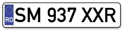 Placuta inmatriculare numar auto  SM-937-XXR, SM 937 XXR, SM937XXR