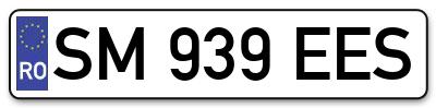 Placuta inmatriculare numar auto  SM-939-EES, SM 939 EES, SM939EES