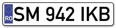 Placuta inmatriculare numar auto  SM-942-IKB, SM 942 IKB, SM942IKB