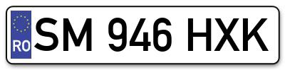 Placuta inmatriculare numar auto  SM-946-HXK, SM 946 HXK, SM946HXK
