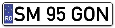 Placuta inmatriculare numar auto  SM-95-GON, SM 95 GON, SM95GON