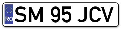 Placuta inmatriculare numar auto  SM-95-JCV, SM 95 JCV, SM95JCV