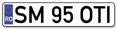 Placuta inmatriculare numar auto  SM-95-OTI, SM 95 OTI, SM95OTI