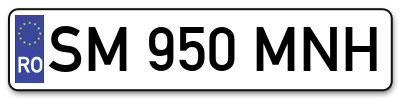 Placuta inmatriculare numar auto  SM-950-MNH, SM 950 MNH, SM950MNH