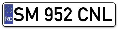 Placuta inmatriculare numar auto  SM-952-CNL, SM 952 CNL, SM952CNL