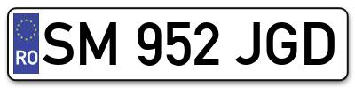 Placuta inmatriculare numar auto  SM-952-JGD, SM 952 JGD, SM952JGD