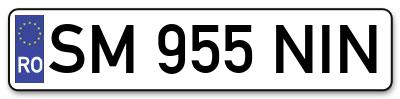 Placuta inmatriculare numar auto  SM-955-NIN, SM 955 NIN, SM955NIN