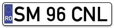Placuta inmatriculare numar auto  SM-96-CNL, SM 96 CNL, SM96CNL