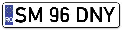 Placuta inmatriculare numar auto  SM-96-DNY, SM 96 DNY, SM96DNY
