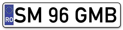 Placuta inmatriculare numar auto  SM-96-GMB, SM 96 GMB, SM96GMB