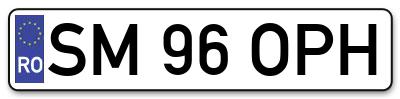 Placuta inmatriculare numar auto  SM-96-OPH, SM 96 OPH, SM96OPH