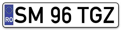 Placuta inmatriculare numar auto  SM-96-TGZ, SM 96 TGZ, SM96TGZ