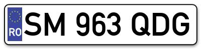 Placuta inmatriculare numar auto  SM-963-QDG, SM 963 QDG, SM963QDG