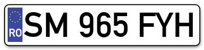 Placuta inmatriculare numar auto  SM-965-FYH, SM 965 FYH, SM965FYH