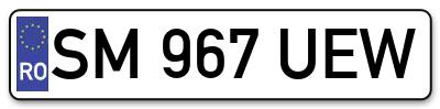Placuta inmatriculare numar auto  SM-967-UEW, SM 967 UEW, SM967UEW