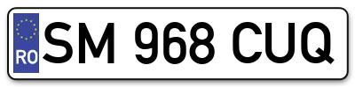 Placuta inmatriculare numar auto  SM-968-CUQ, SM 968 CUQ, SM968CUQ