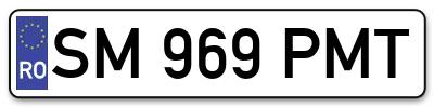 Placuta inmatriculare numar auto  SM-969-PMT, SM 969 PMT, SM969PMT