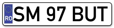 Placuta inmatriculare numar auto  SM-97-BUT, SM 97 BUT, SM97BUT