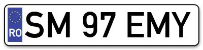 Placuta inmatriculare numar auto  SM-97-EMY, SM 97 EMY, SM97EMY
