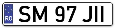 Placuta inmatriculare numar auto  SM-97-JII, SM 97 JII, SM97JII