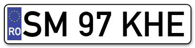 Placuta inmatriculare numar auto  SM-97-KHE, SM 97 KHE, SM97KHE