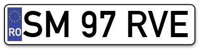 Placuta inmatriculare numar auto  SM-97-RVE, SM 97 RVE, SM97RVE