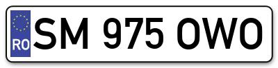 Placuta inmatriculare numar auto  SM-975-OWO, SM 975 OWO, SM975OWO