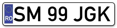 Placuta inmatriculare numar auto  SM-99-JGK, SM 99 JGK, SM99JGK