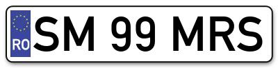 Placuta inmatriculare numar auto  SM-99-MRS, SM 99 MRS, SM99MRS