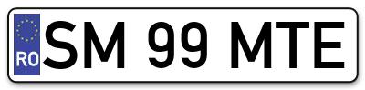 Placuta inmatriculare numar auto  SM-99-MTE, SM 99 MTE, SM99MTE