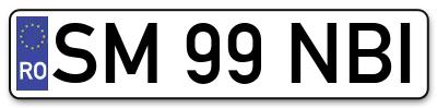 Placuta inmatriculare numar auto  SM-99-NBI, SM 99 NBI, SM99NBI