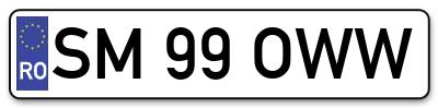 Placuta inmatriculare numar auto  SM-99-OWW, SM 99 OWW, SM99OWW