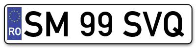 Placuta inmatriculare numar auto  SM-99-SVQ, SM 99 SVQ, SM99SVQ