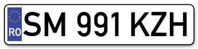 Placuta inmatriculare numar auto  SM-991-KZH, SM 991 KZH, SM991KZH