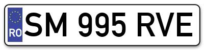 Placuta inmatriculare numar auto  SM-995-RVE, SM 995 RVE, SM995RVE