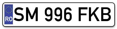 Placuta inmatriculare numar auto  SM-996-FKB, SM 996 FKB, SM996FKB
