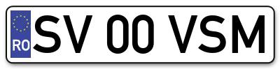 Placuta inmatriculare numar auto  SV-00-VSM, SV 00 VSM, SV00VSM