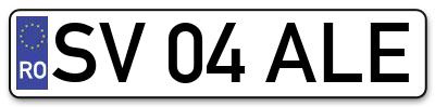 Placuta inmatriculare numar auto  SV-04-ALE, SV 04 ALE, SV04ALE