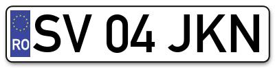 Placuta inmatriculare numar auto  SV-04-JKN, SV 04 JKN, SV04JKN