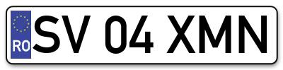 Placuta inmatriculare numar auto  SV-04-XMN, SV 04 XMN, SV04XMN