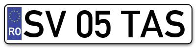 Placuta inmatriculare numar auto  SV-05-TAS, SV 05 TAS, SV05TAS